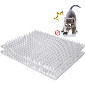 14 Pack Cat Deterrent Outdoor/Indoor Scat Mat, Pet Deterrent Training Mats, Keep Cats/Dogs Away Plastic Mats with Spikes, 23 Sq.ft, 16 x 13 Inches