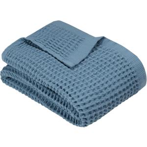 Organic Cotton Waffle Weave Turkish Bath Mat Towel - Ultra Soft Lightweight Quick Dry, Oeko-Tex Certified 24x60 In