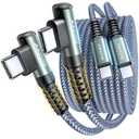 AINOPE USB C to USB C Cable 60W 1Pack 6.6ft C to C Cable Fast Charging Type C Charger Fast Charging Right Angle Sideways Phone Charger for iPhone 17 Pro Max Accessories M5 MacBook Air Samsung S25 iPad