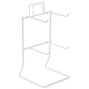 New 4 Peg - 9.8" H Top Key Chain & Small Items Counter Display Rack - White