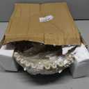 10'' Scalloped Decorative Key Bowl for Entryway Coffee Table - Catchall Trinket Large Candy Fruit Purse Holder Kitchen Countertop Console Modern Home Decor, Artificial Stone Beige