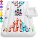 Jasonwell Pool Toys Games Floats - Adult Pool Pong Table Game Float with Cooler Cup Holders and 8 Balls Floating Pong Toss Party Games Water Toys Inflatable Lounge Raft Pools Accessories for Adults