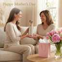 LCCCK Mother Daughter Figurines Give Mom Gifts, Mother Daughter Hugging Figurines Bride Gifts, Meaningful Sentimental Gift for Mom, Mother's Day Grandma Birthday Gift Sculpted (Cream, 10.2in)