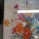 Large Canvas Wall Art, Hand Painted Textured Floral Wall Decor, 40x16 In