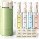 4-in-1 Travel Bottles for Toiletries, Travel Pump BottleLeak-Proof Shampoo Conditioner Lotion Dispenser with Pump, Compact No-Spill Toiletry Containers for Travel & Business Trips (Green)