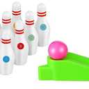 Kathfly Bowling Party Favors for Kids Mini Game with Miniature Bowl Pins Ramp Bowl Ball Tabletop Bowling Sets Goodie Bag Fillers for School Classroom Prize Party (2 Set)