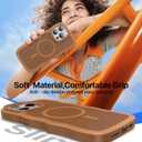 Magnetic for iPhone 15 Pro Max Case[Compatible with MagSafe][Military-Grade Drop Protection][Anti-Yellowing]Shockproof Protective Translucent Matte Cover for iPhone 15 Pro Max Phone Case,Brown