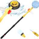 Rotating Car Wash Brush, Car Wash Brush with Long Handle,Automatically Foams Car Wash Kit with Car Cleaning Brush,Pressure Washer Gun and Hose Nozzle for Cars,Yards,Gardens,Pets etc