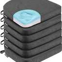 Dining Chair Cushions Set of 6 Memory Foam Chair Cushion, Comfortable Dining Chair Pad Removable Slip Resistant Kitchen Chair Seat Cushion (6 Piece, Dark Grey) (6 Count (Pack of 1))