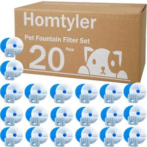 Stainless Steel Cat Water Fountain Filters 4 Pack Cat Fountain Filter Replacement, 3 Triple Filtration System, Activated Carbon Filters for 2.2L/73oz Automatic Pet Water Fountain Filter