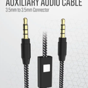 Acoustix 6 Foot Braided Auxiliary Audio Cable 3.5mm to 3.5mm Connector + ZGear Fast-Charging Car Charger 2 Pack