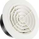 HG POWER 6 Inch Soffit VentRound Air Vent Cover with Louver, ABS Adjustable Ceiling Vent Covers for Living Room, Bathroom, Kitchen, Greenhouse, Ventilation System, White - Opening Size 5.75"