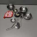 Tiny Size Cooking Pretend Play Kitchen Cooking Toys with Stainless Steel Cookware Play Pots and Pans SetCooking Utensils Cookware Kitchen Play Accessories Toys Cooking Pots for Toddlers Kid (Mini)