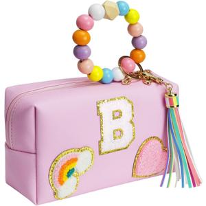 Birthday Gifts for Kids 4 5 6 7 8 9 10 11 12 year Old, Girl gifts Skin Care, Letter Pouch Cosmetic Toiletry Bag, Personalized Gift for Girl, Gift Bags (Medium)