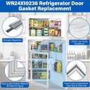 Upgraded WR24X10236 Refrigerator Door Gasket Replacement Compatible with GE Hotpoint GTS18FBSBRCC A3317ABRFRWW; 4326 Unbent WR78X10473 Fridge Gasket Replace 3016406 WR78X8693 WR24X0558 Door Seal