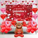 Decoracion De San Galentin: Galentines Photo Props Include Galentines Day Backdrop Heart Balloons Teddy Bear Balloons Garland for Galentines Day Room Decorations