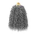 8 Inch Pre Twisted Ombre Yanky Passion Twists Crochet Hair(8 inch 8Pack grey) (Gray)