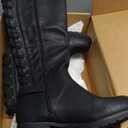 GLOBALWIN Women's Quilted Knee High Fashion Boots Strappy Boots For Women, size 