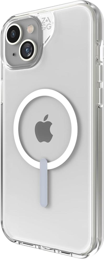 ZAGG Crystal Palace Snap iPhone 15 Plus/ 14 Plus Clear Phone Case - Drop Protection (13ft/4m), Durable Graphene, Anti-Yellowing, and Scratch-Resistant MagSafe Phone Case