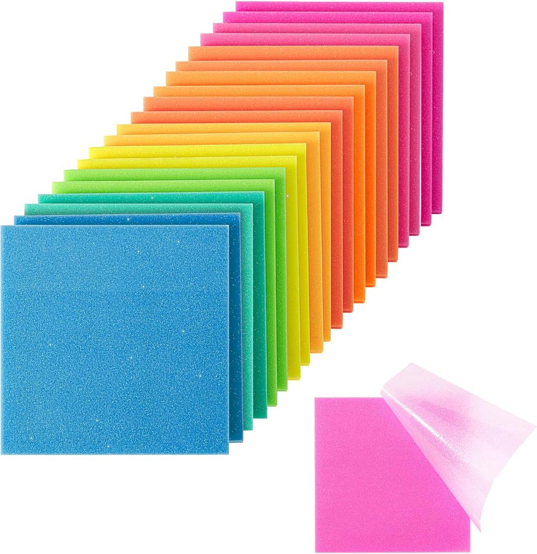 Mr. Pen- Transparent Glitter Sticky Notes, 3x3, 20 Pads, 1000 Sheets, Glitter Transparent Note Pads Bulk, Self-Stick Bible Journaling Sticky Note for Women, Bible Journaling Supplies (Prism Glow)