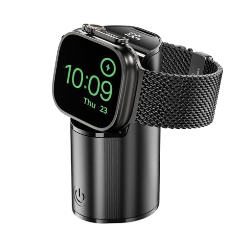 2000mAh Portable for Apple Watch Charger, Magnetic Aluminum Alloy iWatch Charger Keychain Style Travel Essentials Compatible with Watch Series 10/9/8/7/6/5/4/3/2/SE/UItra 2/Ultra