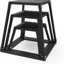 Steel Plyometric Platform and Jumping Box, Anti-Slip Exercise Step Up Box for Strength and Conditioning Training, Durable Home Gym Plyo Box (12/18/24 inch, Black)