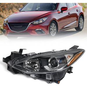 Huray Left Halogen Headlight Assembly for Mazda 3 2014 2015 2016 LH