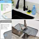 5 Slope Kitchen Sink Faucet Mat, Kitchen Sink Splash Guard, Silicone Material Easy to Clean, 24*5.5 inch Large Size, Suitable for Bathroom, Laundry Room and RV,ivory white