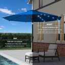 9FT Patio Umbrella with Solar Lights,Outdoor Market Umbrella with Tilt and Crank, LED Lighted Table Umbrella for Garden,Deck,Backyard,Pool,Beach (Royal blue)