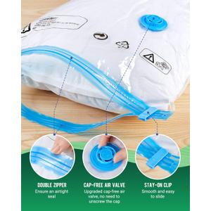 Vacuum Storage Bags, 10 Pack Jumbo Size（40"x28"） Reusable Compression Space Saving Bag for Clothes, Bedding, Mattress, Blankets, Pillows, Comforters, Travel, White