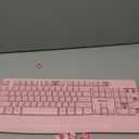 MEETION Wireless Keyboard and Mouse, Full-Sized Cordless Keyboard with Wrist Rest, 3 DPI Adjustable Mouse, Keyboard and Mouse Set with 2.4GHz USB Receiver, for PC/Computer/Laptop/Windows/Mac, Pink