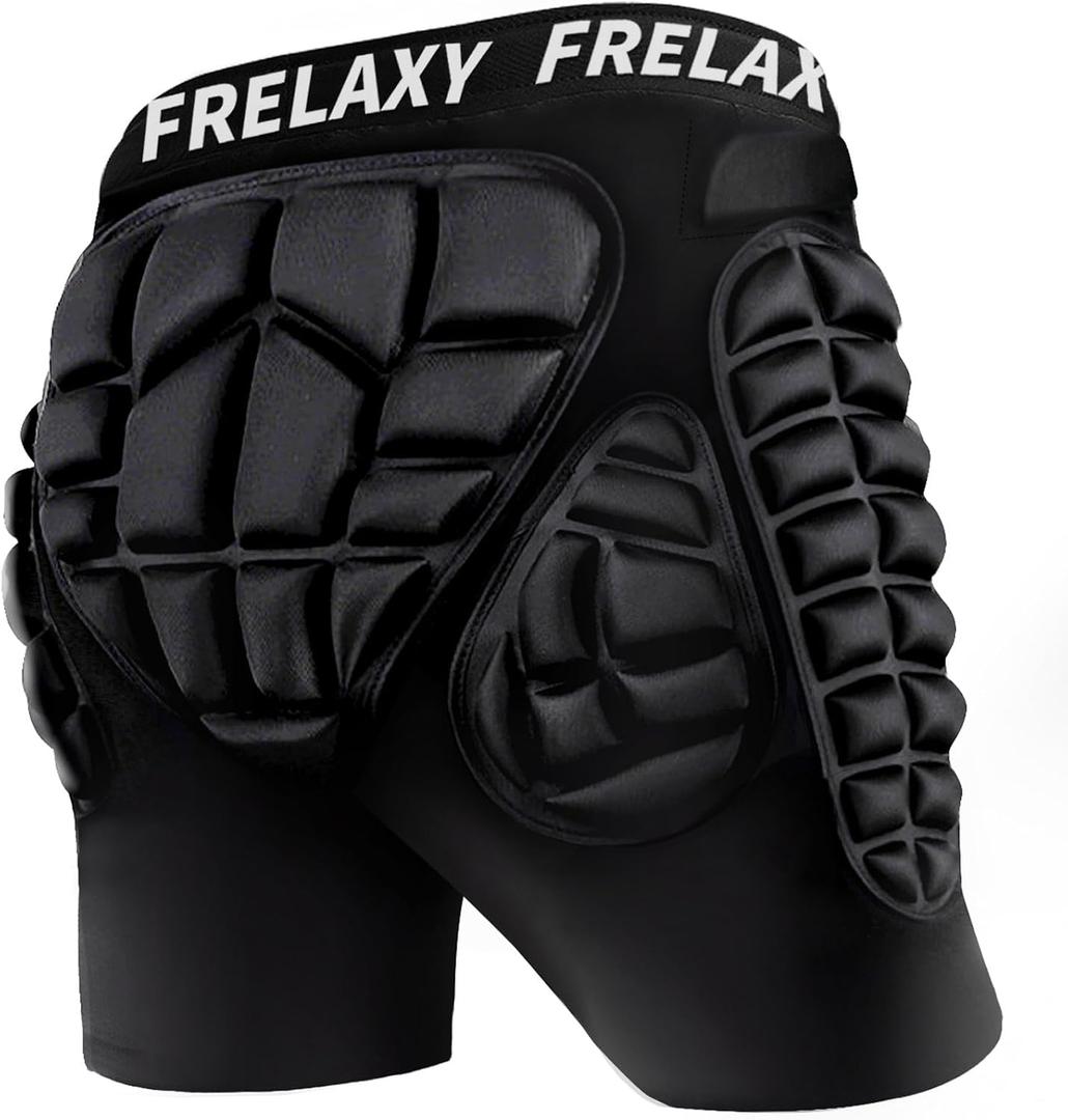 Frelaxy 3D Protective Butt Pads Padded Shorts for Snowboard, Ski and Skate, Crash Pad Impact Gear, Protection for Tailbone, Hip, and Butt XL