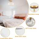 Modern Light Fixture Ceiling Mount Flush Mount Drum Ceiling Light Fixture 3 Light Gold Semi Flush Mount Ceiling Light for Hallway Bedroom Entryway Foyer Office