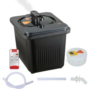 4L Sauna Steamer Machine, Portable Sauna Pot, Stainless Steel Steam Generator for Saunas Home Spa Fumigation Steam Machine for Detox with Remote Control Anti-riot Device (110V, US Plug, Black)