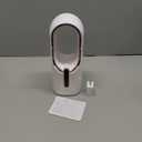 Desk Fan Bladeless, 11.8 Inch Office Fan Small, Quiet, 3 Speed Adjustment, Touch Control, Easy to Clean, Desk Fans Small Quiet, Ideal for Office, Living Room, Bedroom (White/Gold)