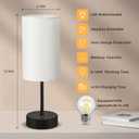 Cordless LED Table Lamp, 5000mAh Battery Operated, Portable Small Cordless Light Rechargeable, Touch Dimmable Wireless Lighting, Bedside Night Lamp Desk Lights for Bedroom/Bars/Offices(Black)