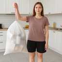 13 Gallon Drawstring Trash Bags for Kitchen – Tall White Garbage Bags with Easy Tear-Off Roll, Heavy-Duty, Leak-Proof & Odor-Free – 120 Count