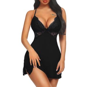 Avidlove Women Lingerie Lace Chemise Sleepwear Babydoll Teddy Lingerie (Small)