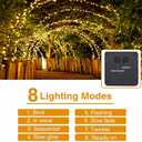 100FT 300 LED Solar Fairy Lights Outdoor, Warm White String Lights | 8 Lighting Modes for Daily Glow, Parties, Weddings, Christmas and Holiday Decor