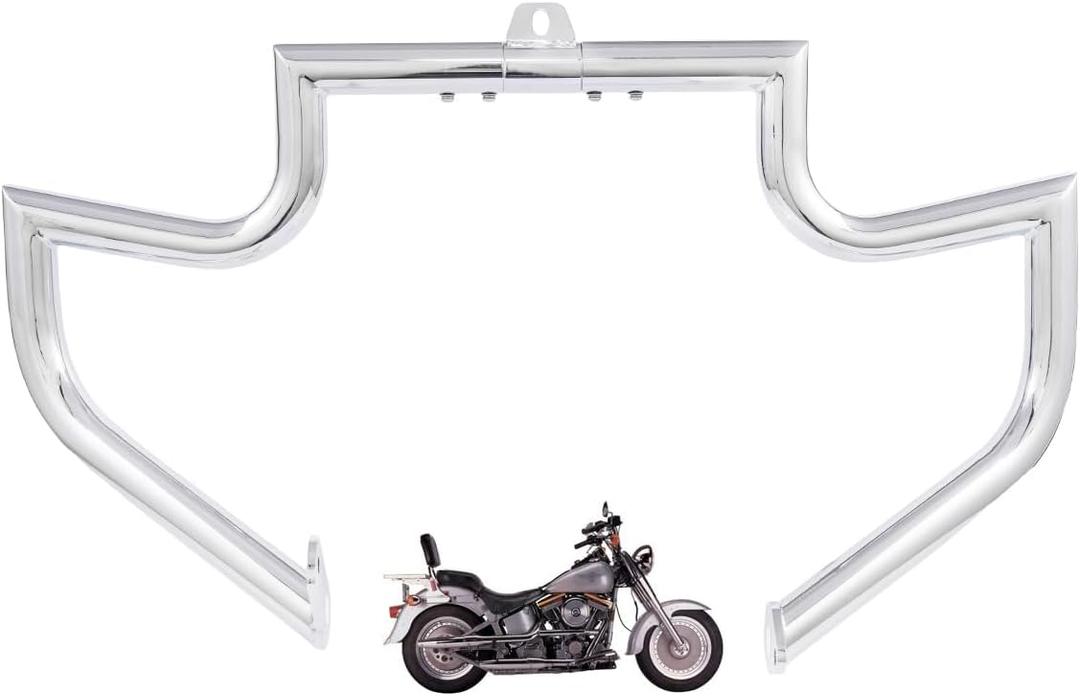 1.5" Fat Crash Bar Engine Guard Highway Bar for Harley Heritage Softail Fatboy 1986-1999 (Chrome)