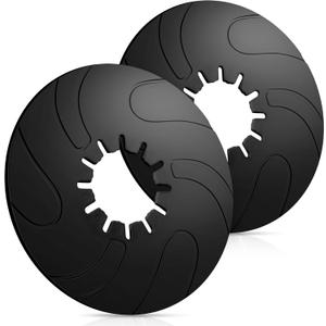 2 Pack 5th Wheel Hitch Lube Plate 12 Inch RV Camper Trailer Fifth Wheel Plate Disc Accessories for Trailer Safety Kit, 3/16 Inch Thick, Black