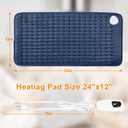 Deepsoon Heating Pad, Electric Heating Pads for Back, Neck, Moist Heating Pad for Abdomen Shoulder Knee Legs, Dry/Moist Heat & Auto Shut Off, Mother's Day Birthday for Men and Women (Navy Blue,24x12 Inch)