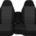 ESMING 60/40 Front Split Bench Seat Covers Fit for Chevy Colorado GMC Canyon 2004 2005 2006 2007 2008 2009 2010 2011 2012 with Console Armrest Truck Seat Cover-Black