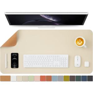 Cork Desk Mat - Dual-Sided Desk Pad for Office and Home - Desk Organization and Accessories - Ideal for Large Mouse Pad and Desk Mats on Top of Desks(Beige,36"x 17")