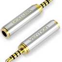 VENTION 3.5mm Female to 2.5mm Male Audio Adapter Converter Premium Quality Headphone Earphone Headset 2.5mm Male to 3.5mm Female Audio Connector Gold Plated 3 Ring Jack Stereo or Mono(2 Pack)
