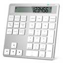 Rechargeable Wireless Number Pad for Laptop, 34 Keys Numeric Keypad with Dual Bluetooth & Display, 2-in-1 Numpad and Calculator, Slim Portable Number Pad Keyboard for Windows, Mac, PC, Tablet