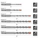 SDS Plus Rotary Hammer Drill Bit Set (10 Pack - 1/8", 1/4", 5/16", 3/8", and 1/2") Carbide Tipped - Perfect for Drilling Through Concrete, Cement, Stone, Brick, Ceramic Pots, & More!