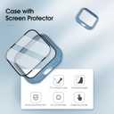 Compatible with Sync UP Kids Watch 2 Screen Protector, 2Pack Hard PC and Tempered Glass Case Cover for T-Mobile SyncUP Watch, Anti-Scratch and Touch Sensitive (Black+Blue+Teal)