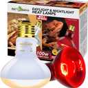 REPTI ZOO 100W Reptile Heat Lamp Bulbs Combo, Upgraded 2 Pack Day & Night Basking Spot Light, UVA Daylight Heating Lamp & Infrared Heat Lamp for Reptiles & Amphibians