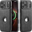 Casus Magnetic Leather Case for iPhone 17 Pro Max, MagSafe Compatible, Business Classic Style, Shockproof Slim Fit Protective Cover for Men & Women, Black, 6.9” (2025)